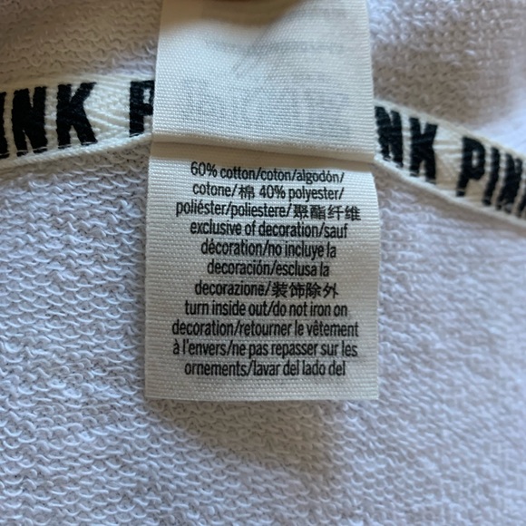 Victoria’s Secret PINK white cropped hoodie - Picture 4 of 7